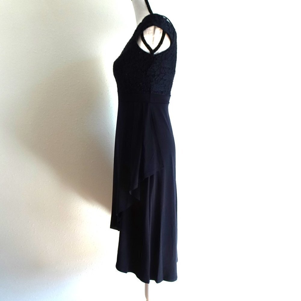 Alexa B Cocktail Dress Women's Size 6 Blue Lace Top Faux Wrap - Picture 8 of 12